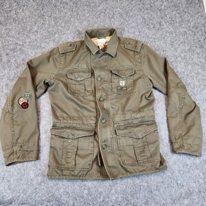 Diesel Blue Panthers Japan Fighters Military Collar Jacket Men XL Olive Green